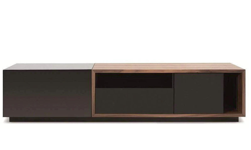 TV Stand TV047 in Black High Gloss & Walnut | J&M Furniture