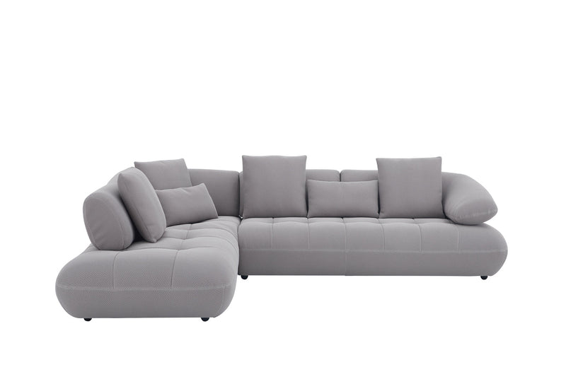 Savannah Fabric Sectional in Grey | J&M Furniture