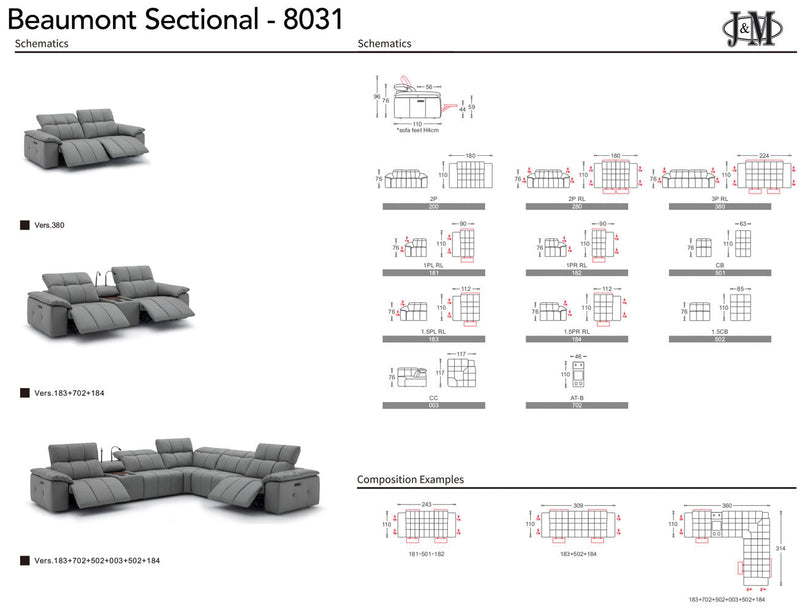 Beaumont Power Recliner 8301 in Dark Grey | J&M Furniture