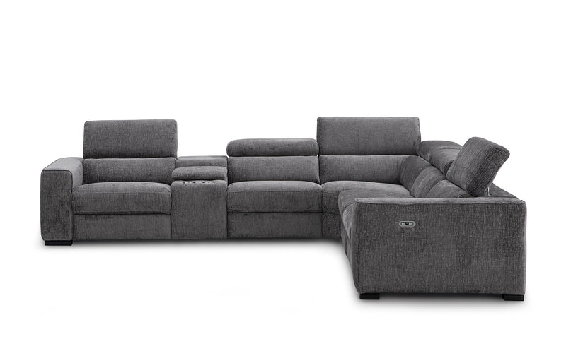 Picasso Motion Fabric Sectional in Dark Grey | J&M Furniture