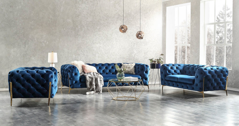 Glamour Blue Sofa Collection | J&M Furniture