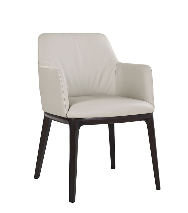 Osaka Leather Armchair in Light Grey | J&M Furniture