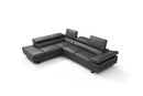 Rimini Italian Leather Sectional in Dark Grey (i867)