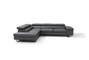 Rimini Italian Leather Sectional in Dark Grey (i867)