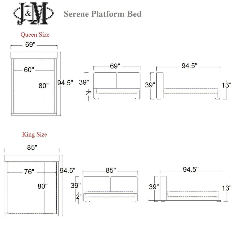 Serene Upholstered Bed in Chestnut | J&M Furniture