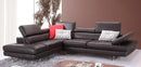 Forza A761 Italian Leather Sectional In Slate Grey