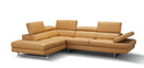 Forza A761 Italian Leather Sectional In Black