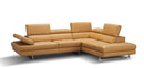 Forza A761 Italian Leather Sectional In Black