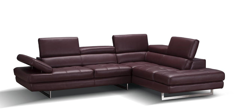 Forza A761 Italian Leather Sectional In Peanut