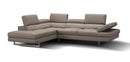 Forza A761 Italian Leather Sectional In Black