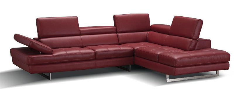 Forza A761 Italian Leather Sectional In Brown