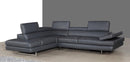 Forza A761 Italian Leather Sectional In Blue