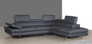 Forza A761 Italian Leather Sectional In Blue