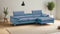 A973b Premium Leather Mini Sectional in Blue | J&M Furniture