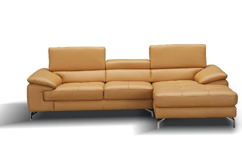 A973b Premium Leather Mini Sectional in Caramel | J&M Furniture