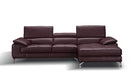 A973b Premium Leather Mini Sectional in Maroon | J&M Furniture