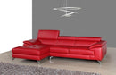 A973b Premium Leather Mini Sectional in Maroon | J&M Furniture