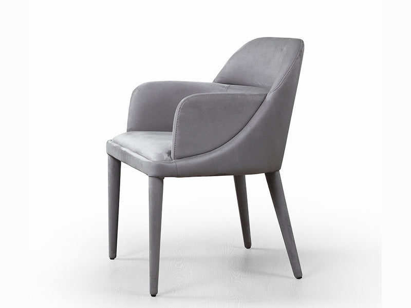 Baxter Nubuck Leather Arm Chair in Grey (pair) | J&M Furniture