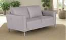 Caleb Leather Loveseat in Light Grey | Max Divani