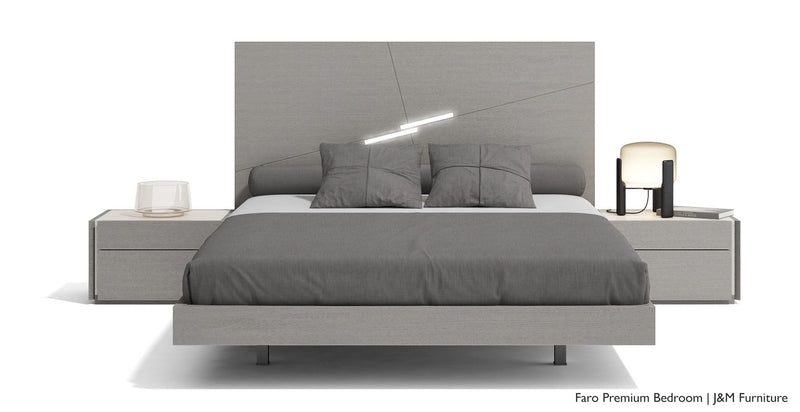 Faro Premium Bed in Grey | J&M Furniture