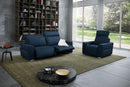 i790 Reclining Leather Loveseat in Blue | Incanto