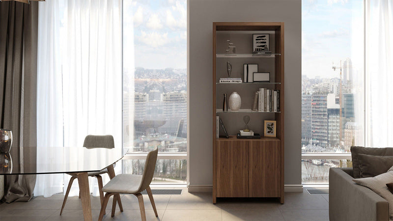 Linea Expandable Modern Bookcase with Glass Shelves 5802 | BDI Furniture