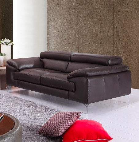 A973 Italian Leather Sofa Collection in Black | J&M Furniture