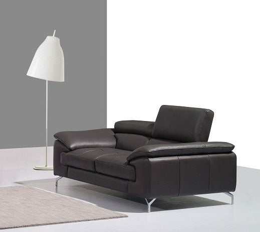 A973 Italian Leather Sofa Collection in Slate Grey | J&M Furniture