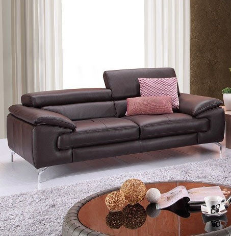 A973 Italian Leather Sofa Collection in Slate Grey | J&M Furniture