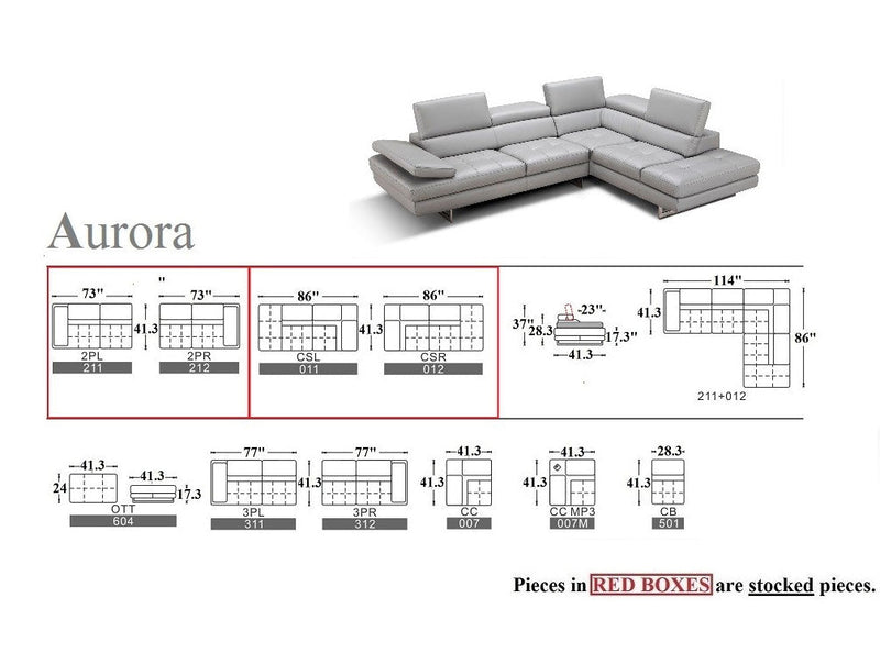 Aurora Modern Sectional | J&M Furniture