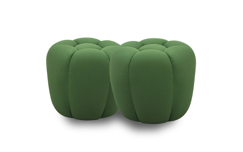 Fantasy Fabric Ottoman in Green