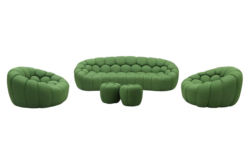 Fantasy Fabric Ottoman in Green