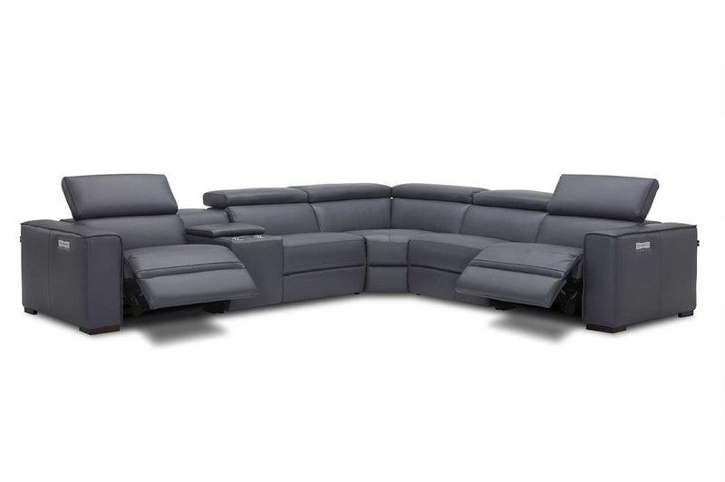 J and M Furniture Couches & Sofa Picasso Motion Sectional in Blue Grey